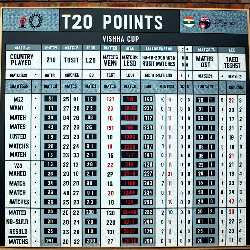 t20 vishwa cup point list